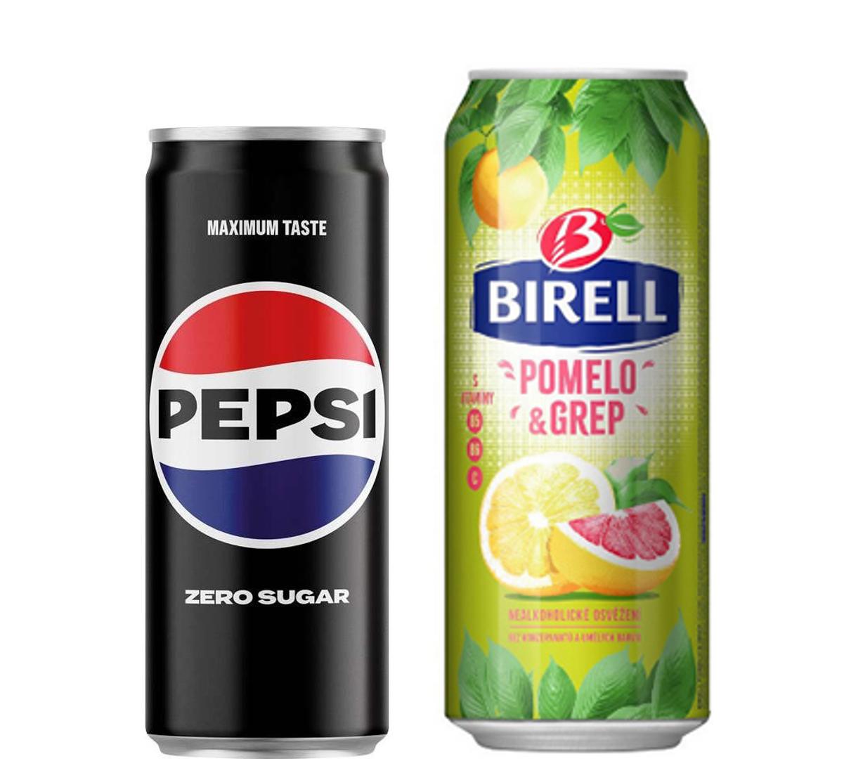 Pepsi zero + Birell Pomelo & Grep