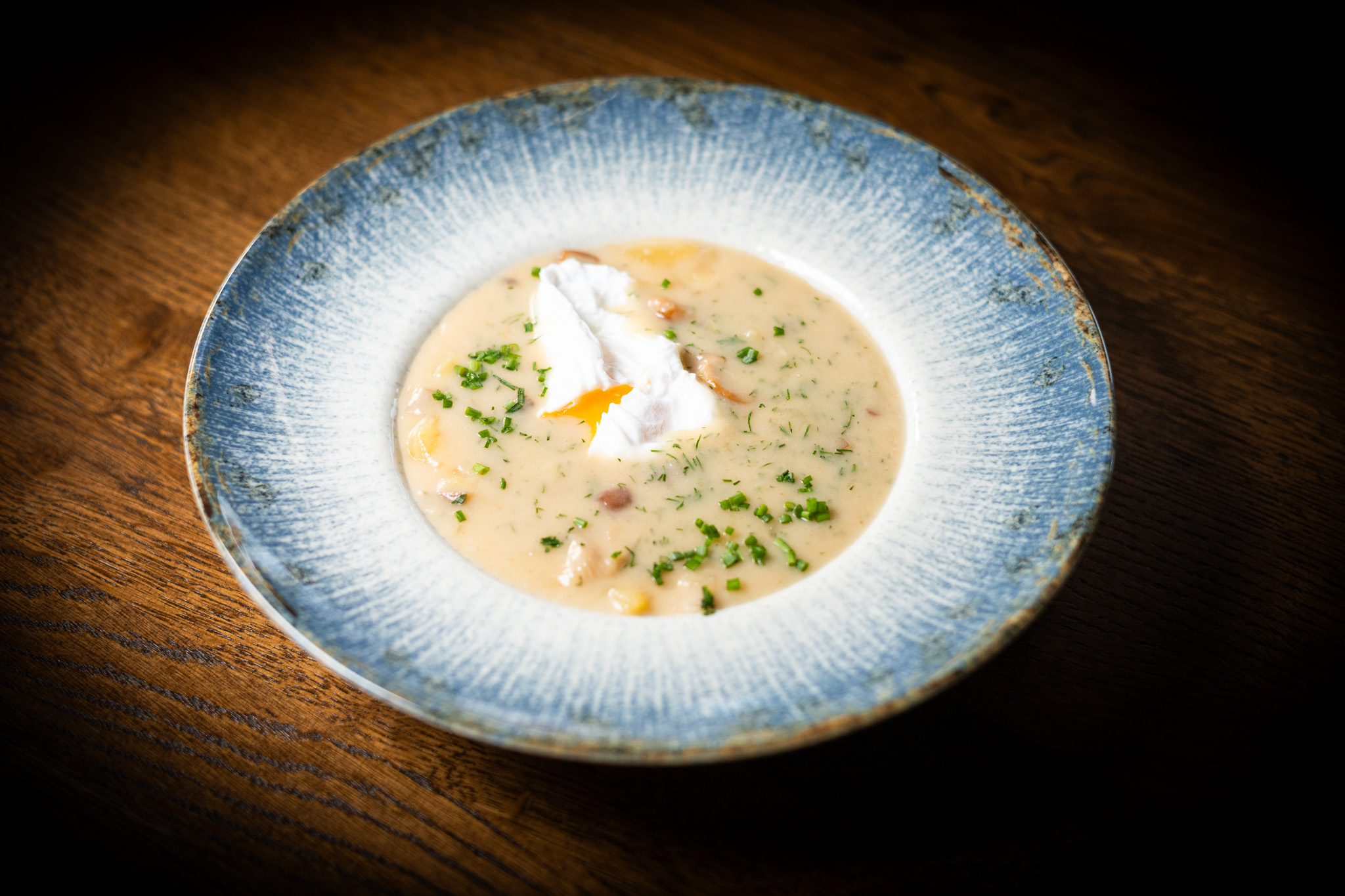 Krémová kulajda s hříbky