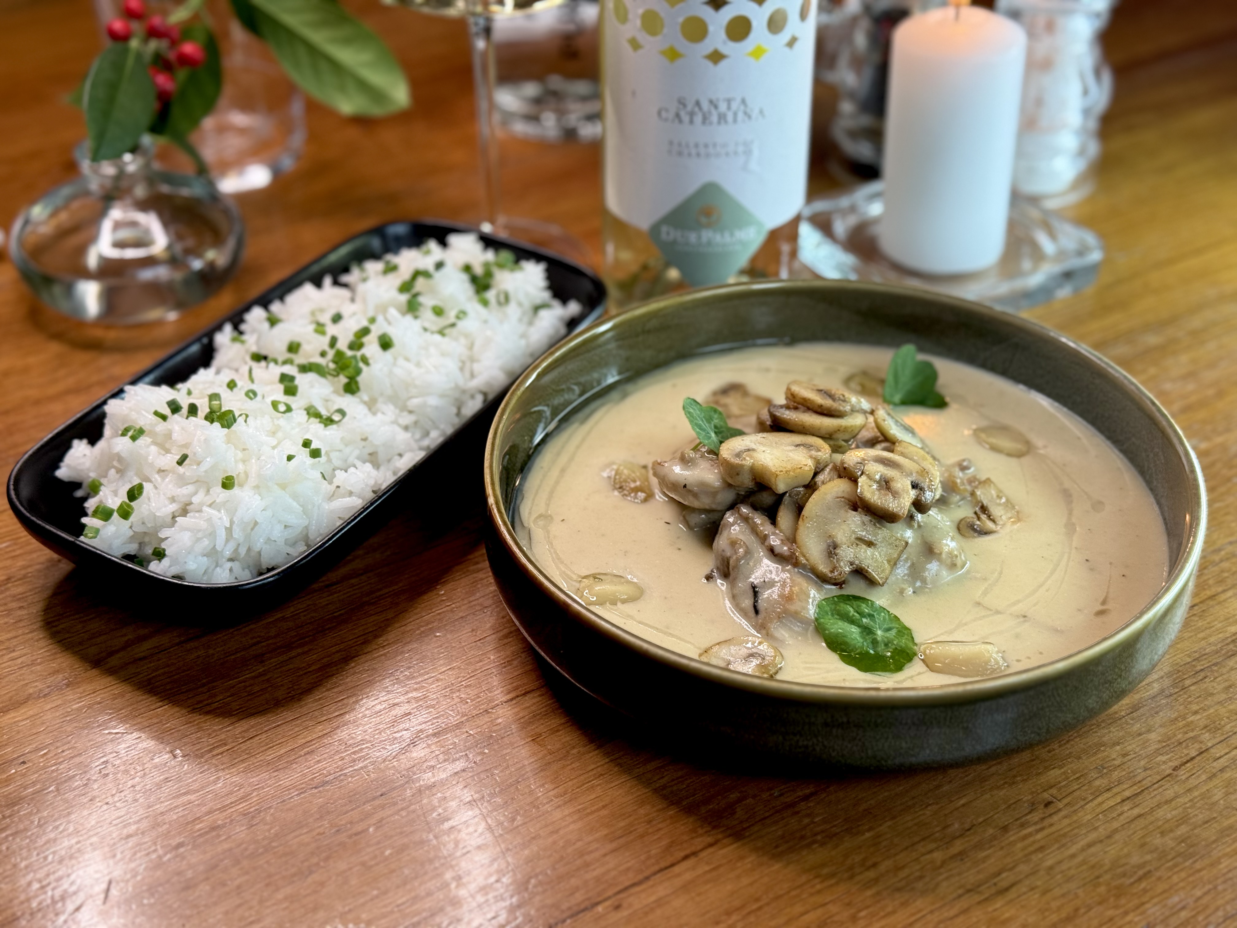 Kuřecí Frikasé se žampiony ve smetanové omáčce