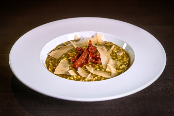 Krémové bazalkové risotto