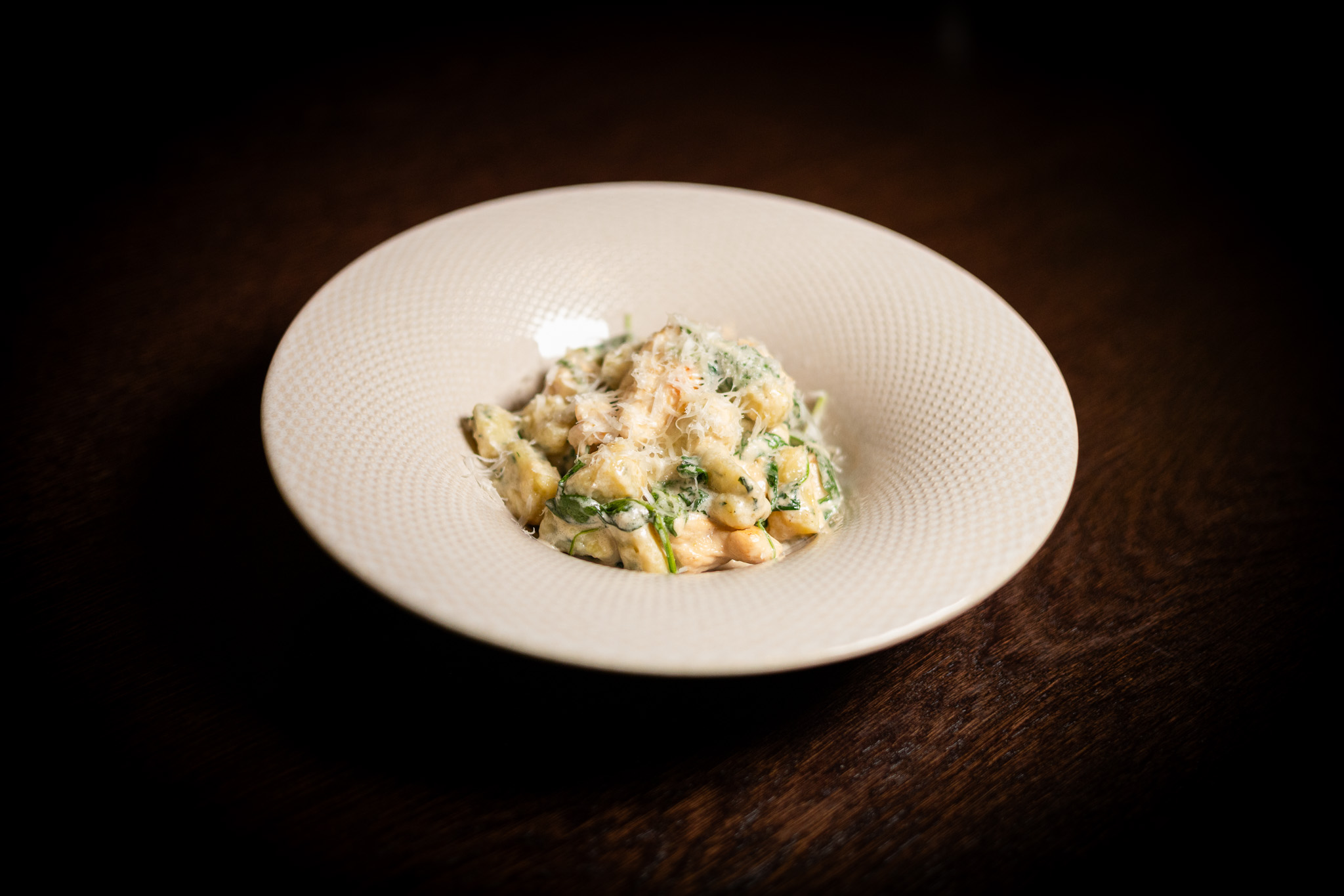 GNOCCHI DI SPINACI CON POLLO E PANNA